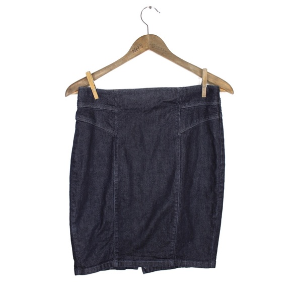 Ann Taylor Dark Denim Wash Jean Midi Skirt 6 Petite - Picture 1 of 6